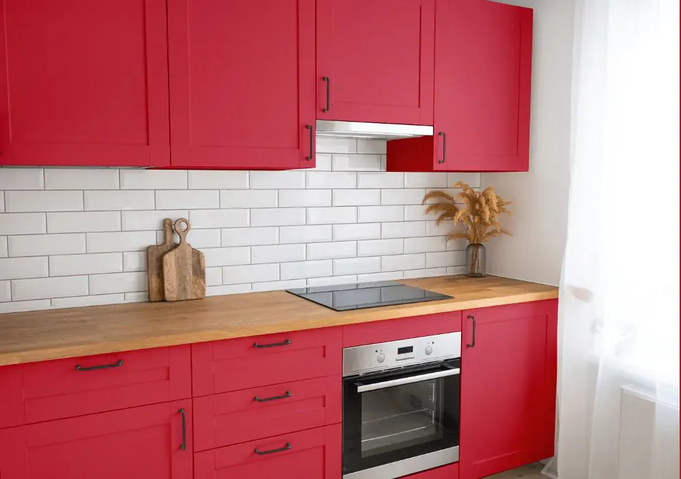 Sherwin Williams Feverish Pink kitchen cabinets