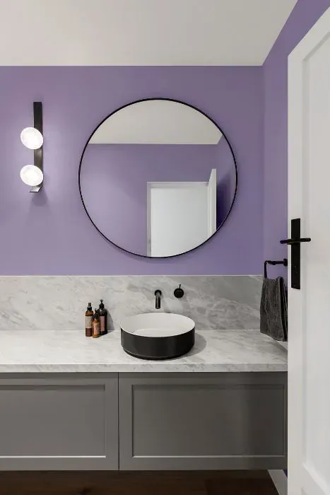 Sherwin Williams Forever Lilac minimalist bathroom