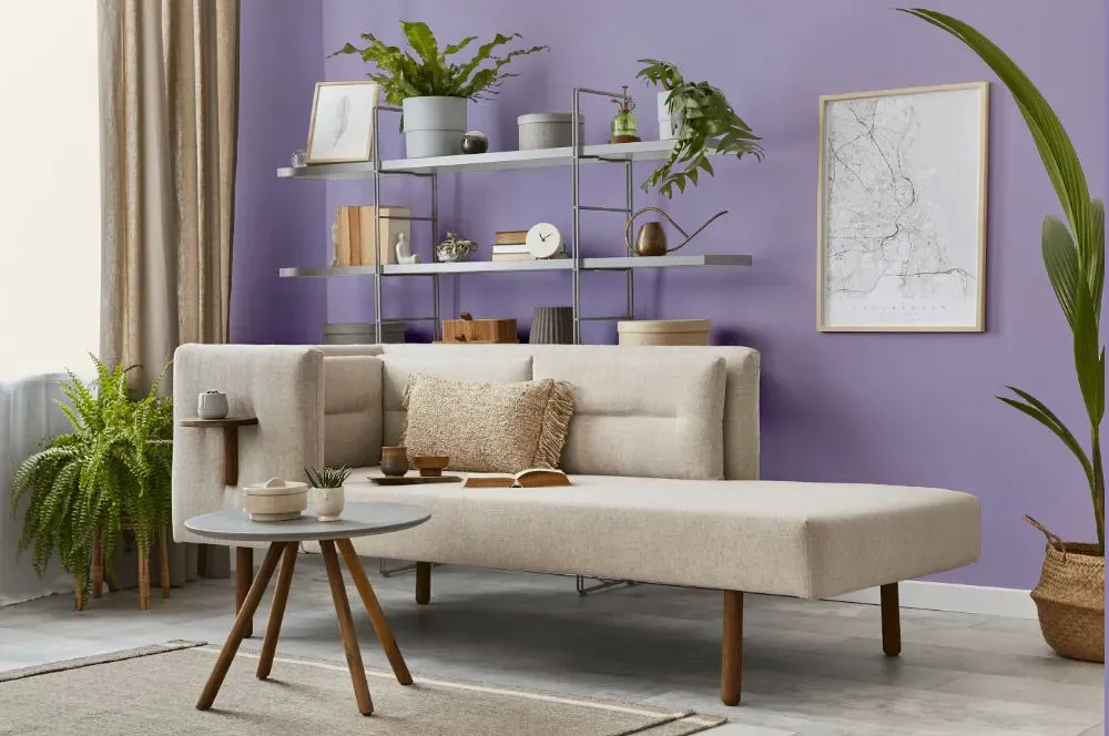 Sherwin Williams Forever Lilac living room