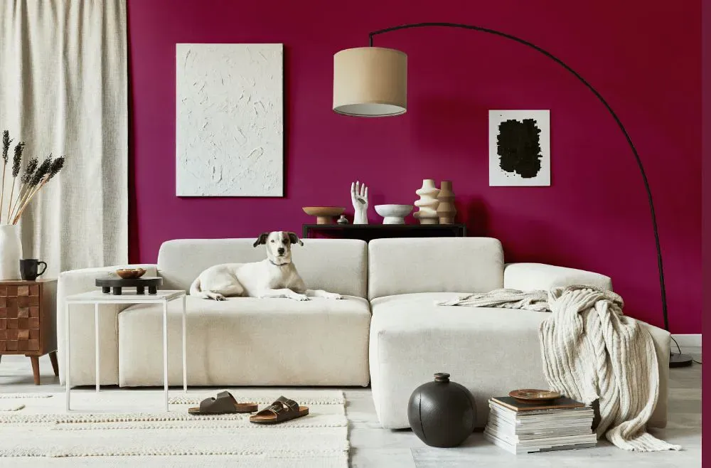 Sherwin Williams Forward Fuchsia cozy living room