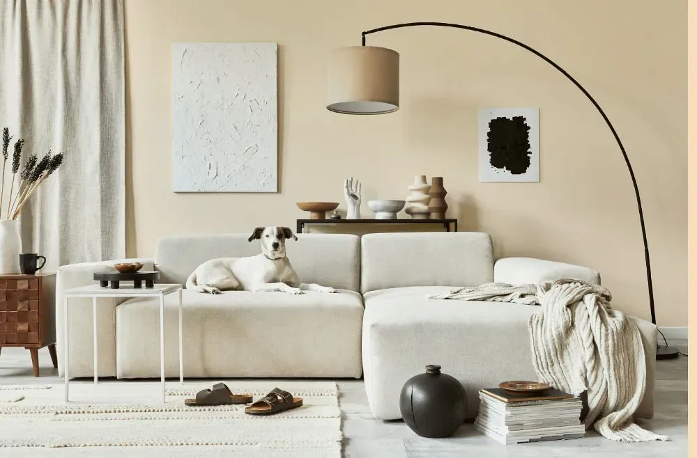 Sherwin Williams French Vanilla cozy living room