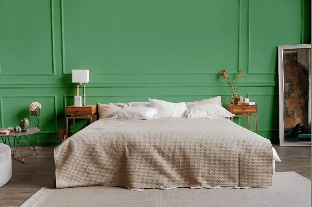 Sherwin Williams Frosted Emerald bedroom