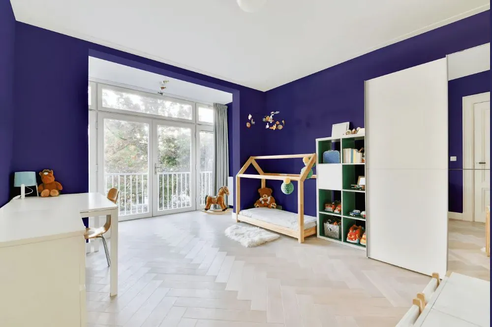 Sherwin Williams Fully Purple kidsroom interior, children's room