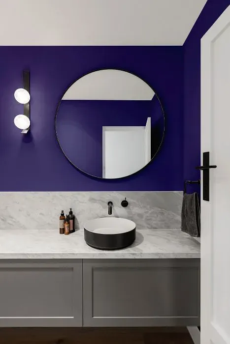 Sherwin Williams Fully Purple minimalist bathroom