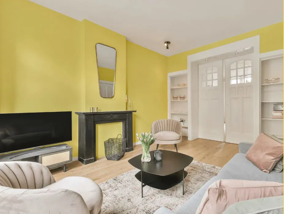 Sherwin Williams Fun Yellow victorian house interior