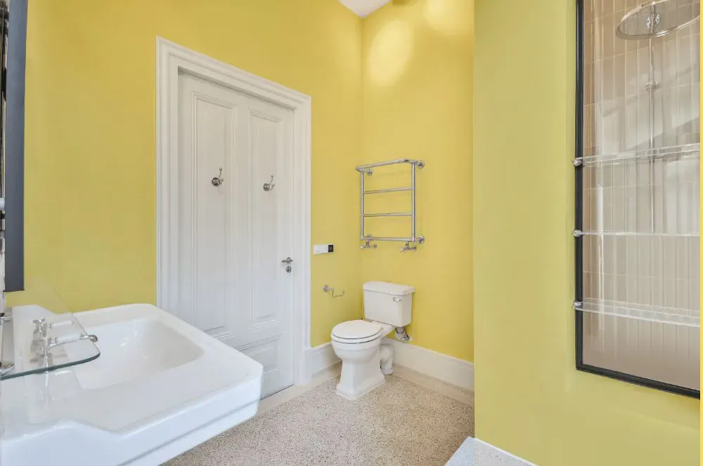 Sherwin Williams Fun Yellow bathroom