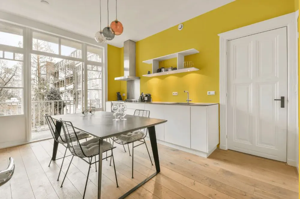 Sherwin Williams Funky Yellow kitchen review