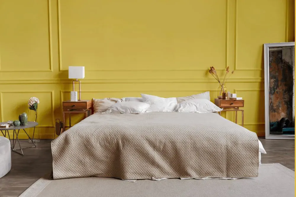 Sherwin Williams Funky Yellow bedroom