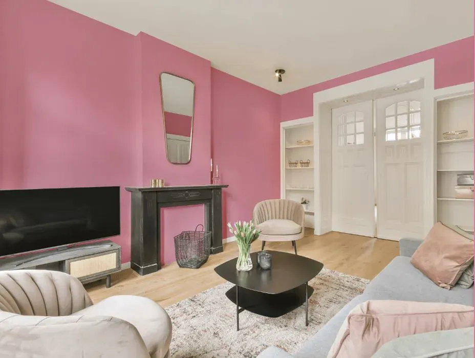 Sherwin Williams Fussy Pink victorian house interior