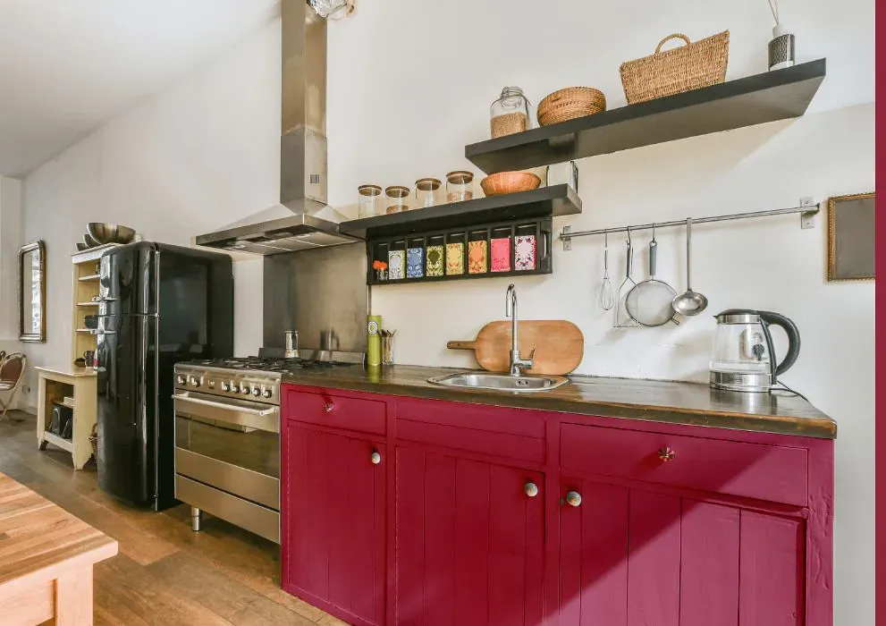 Sherwin Williams Gala Pink kitchen cabinets