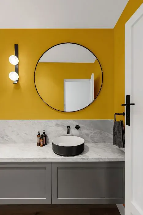Sherwin Williams Gambol Gold minimalist bathroom