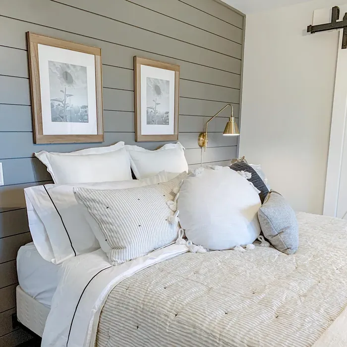 SW Gauntlet Gray bedroom accent wall color