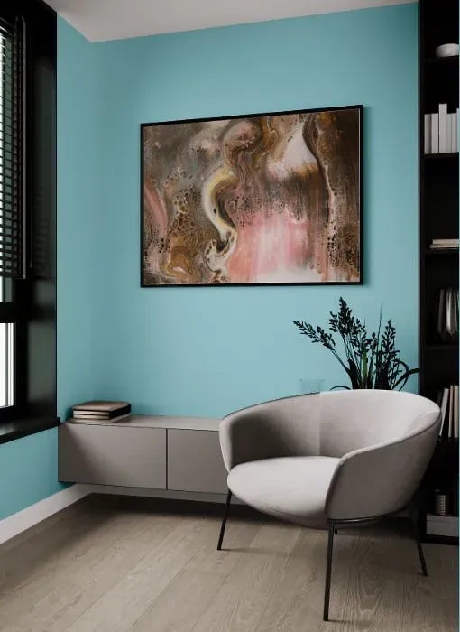 Sherwin Williams Gentle Aquamarine living room