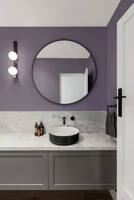 Sherwin Williams Gentle Grape minimalist bathroom