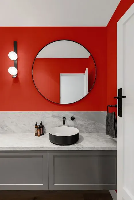 Sherwin Williams Gladiola minimalist bathroom