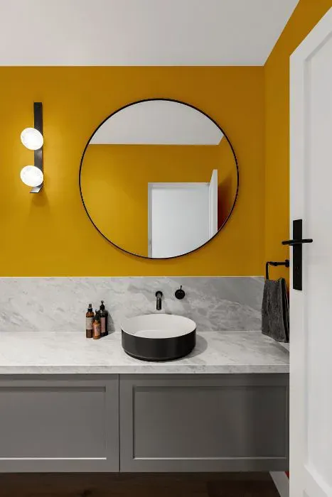 Sherwin Williams Glitzy Gold minimalist bathroom
