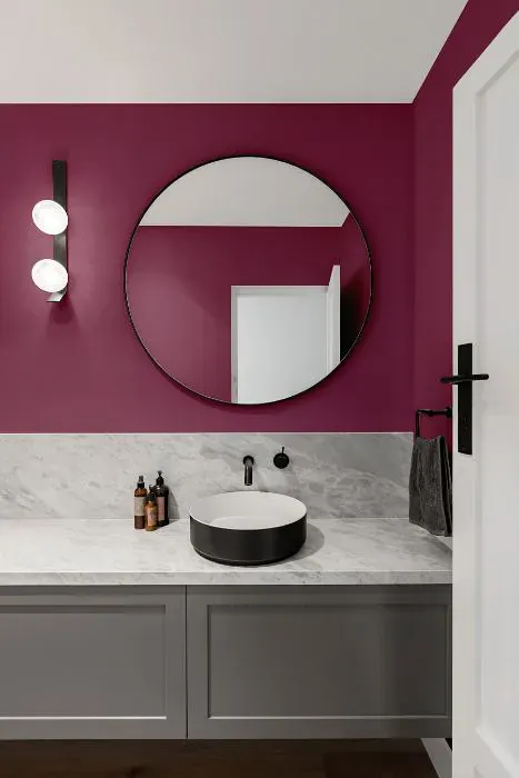 Sherwin Williams Grandeur Plum minimalist bathroom