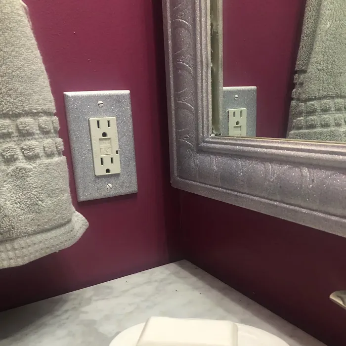 SW Grandeur Plum bathroom color review
