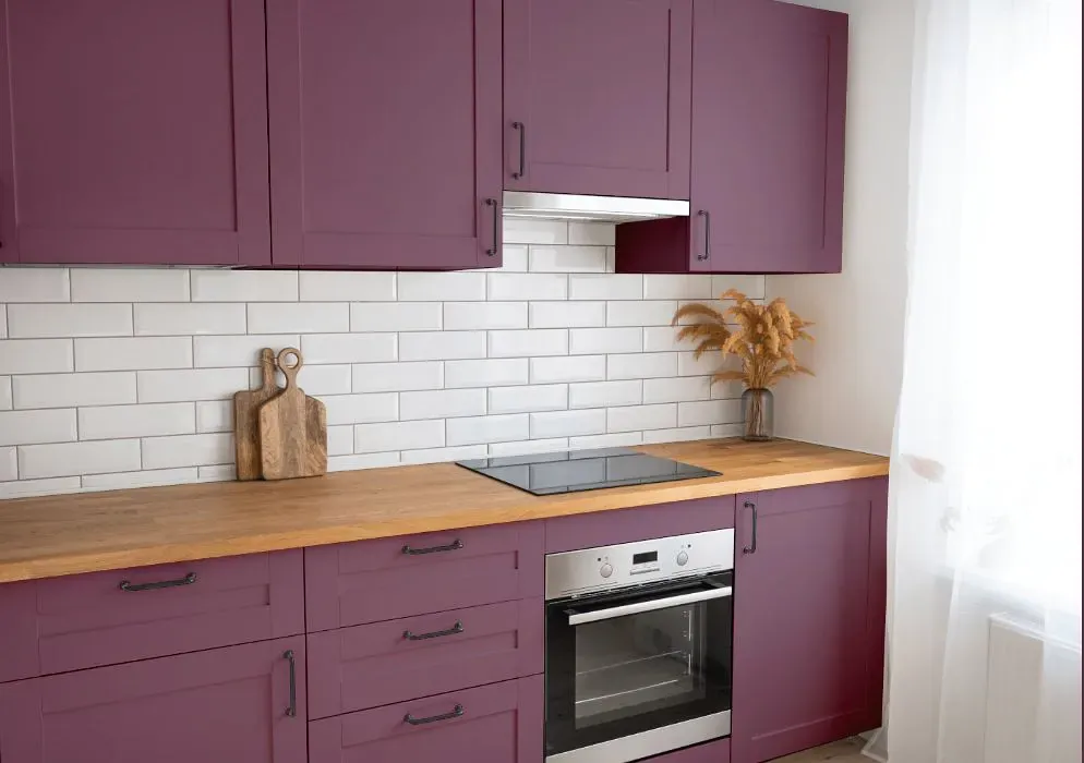 Sherwin Williams Grape Harvest kitchen cabinets