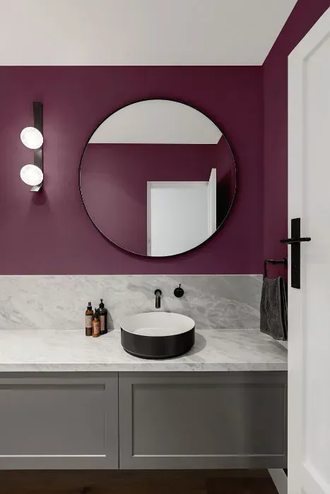 Sherwin Williams Grape Harvest minimalist bathroom