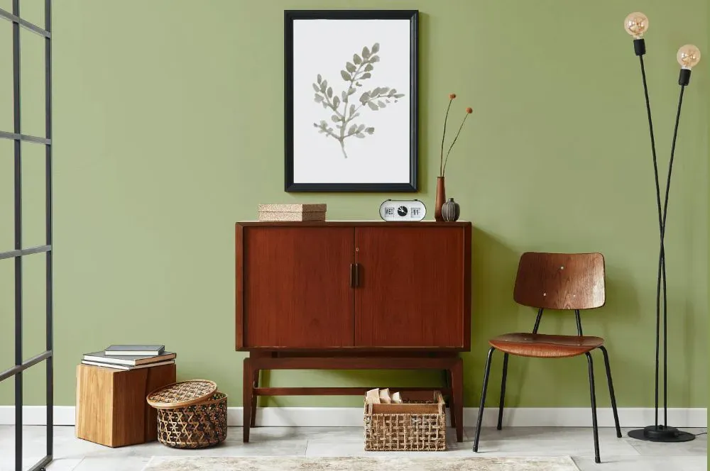 Sherwin Williams Great Green japandi interior