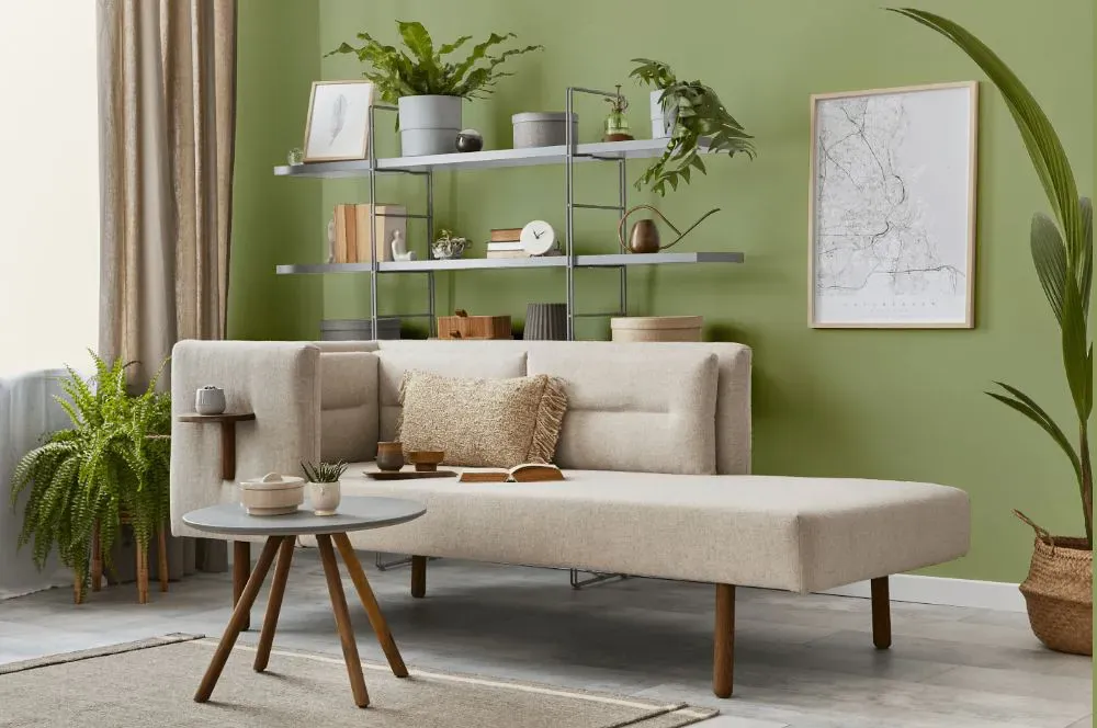 Sherwin Williams Great Green living room