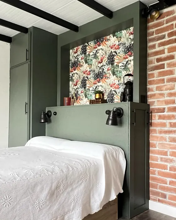 RAL 7009 bedroom accent wall color