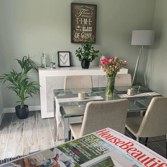 Dulux Green Ivy dining room accent wall