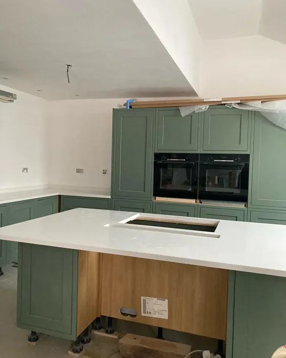 Green Smoke kitchen cabinets paint review