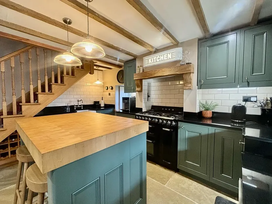 Farrow and Ball Green Smoke stylish kitchen cabinets review