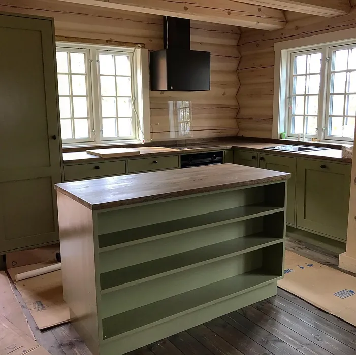 Jotun Green Tea kitchen cabinets 