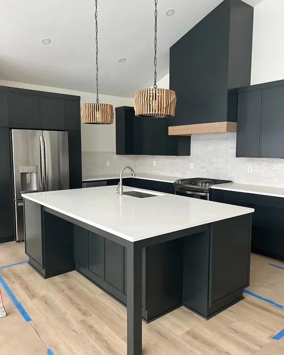 Sherwin Williams Greenblack kitchen cabinets paint review