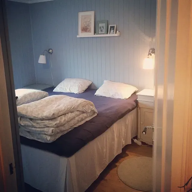 Jotun Gustavian Blue bedroom interior