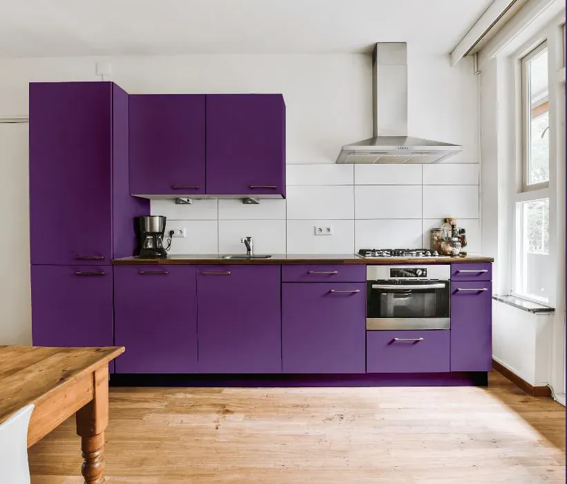 Sherwin Williams Gutsy Grape kitchen cabinets
