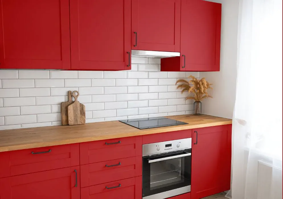 Sherwin Williams Gypsy Red kitchen cabinets