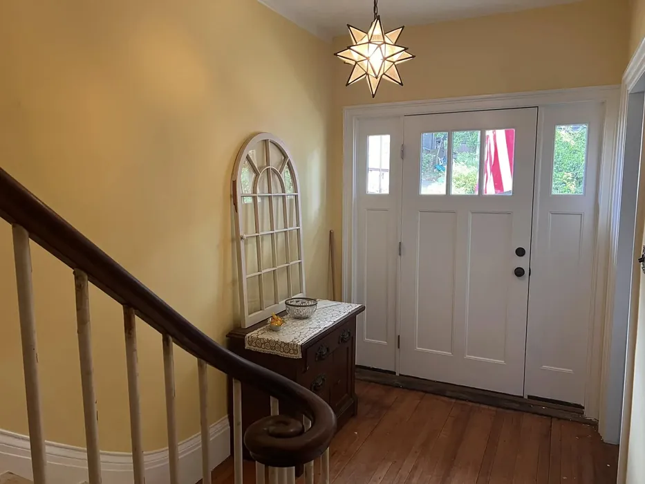 Benjamin Moore Hawthorne Yellow hallway paint review