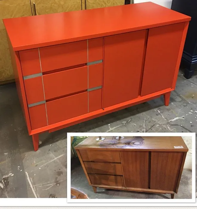 Sherwin Williams Hearty Orange Painted Furniture