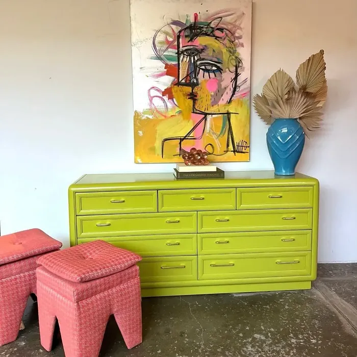 Sherwin Williams Hep Green painted furniture 