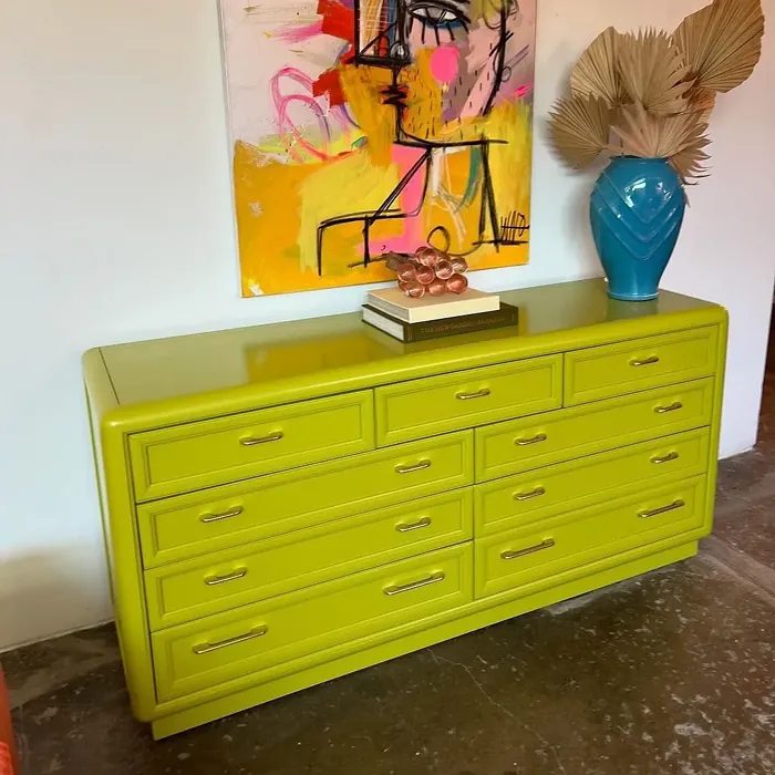 Sherwin Williams Hep Green painted furniture color