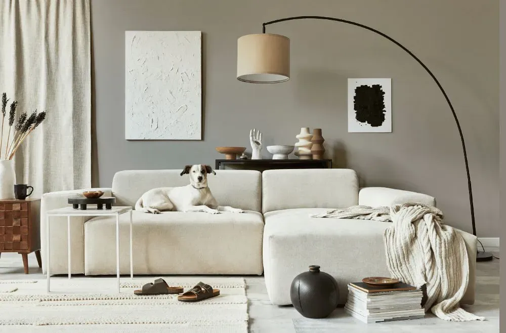 Sherwin Williams Hibernate cozy living room