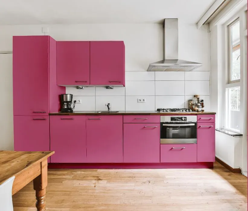 Sherwin Williams Hibiscus kitchen cabinets