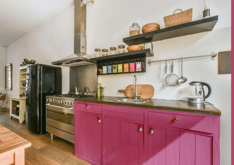 Sherwin Williams Hibiscus kitchen cabinets