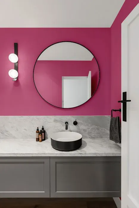 Sherwin Williams Hibiscus minimalist bathroom