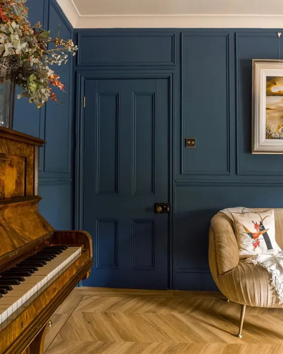 Interior with paint color Little Greene Hicks' Blue 208