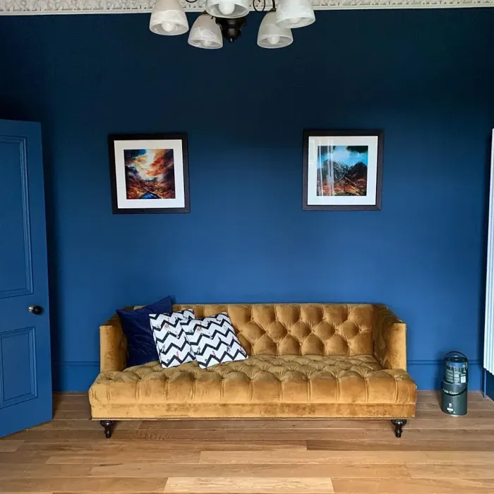 Interior with paint color Little Greene Hicks' Blue 208