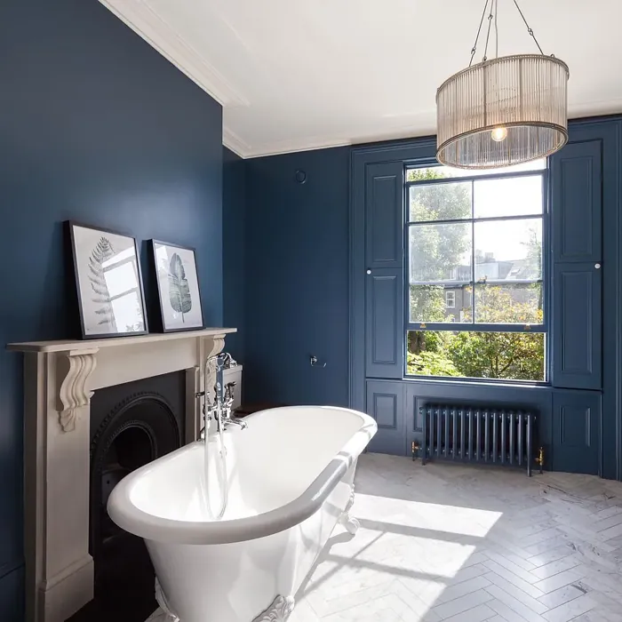 Interior with paint color Little Greene Hicks' Blue 208