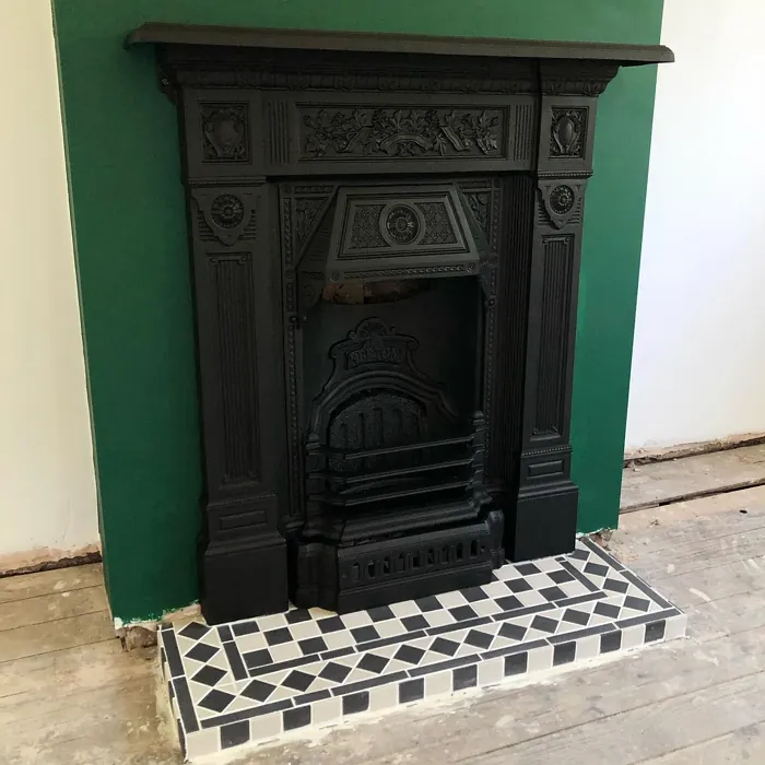 Highland Green living room fireplace color review