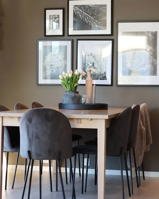 Jotun Hipster Brown dining room accent wall