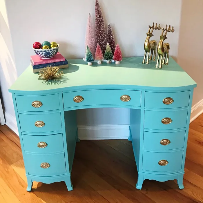 Sherwin williams holiday turquoise painted furniture