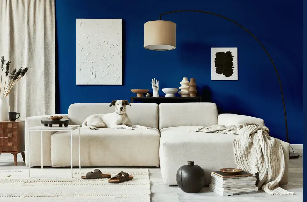 Sherwin Williams Honorable Blue cozy living room